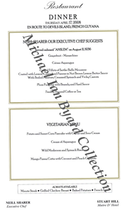 Special Gala Night Menu- inside page